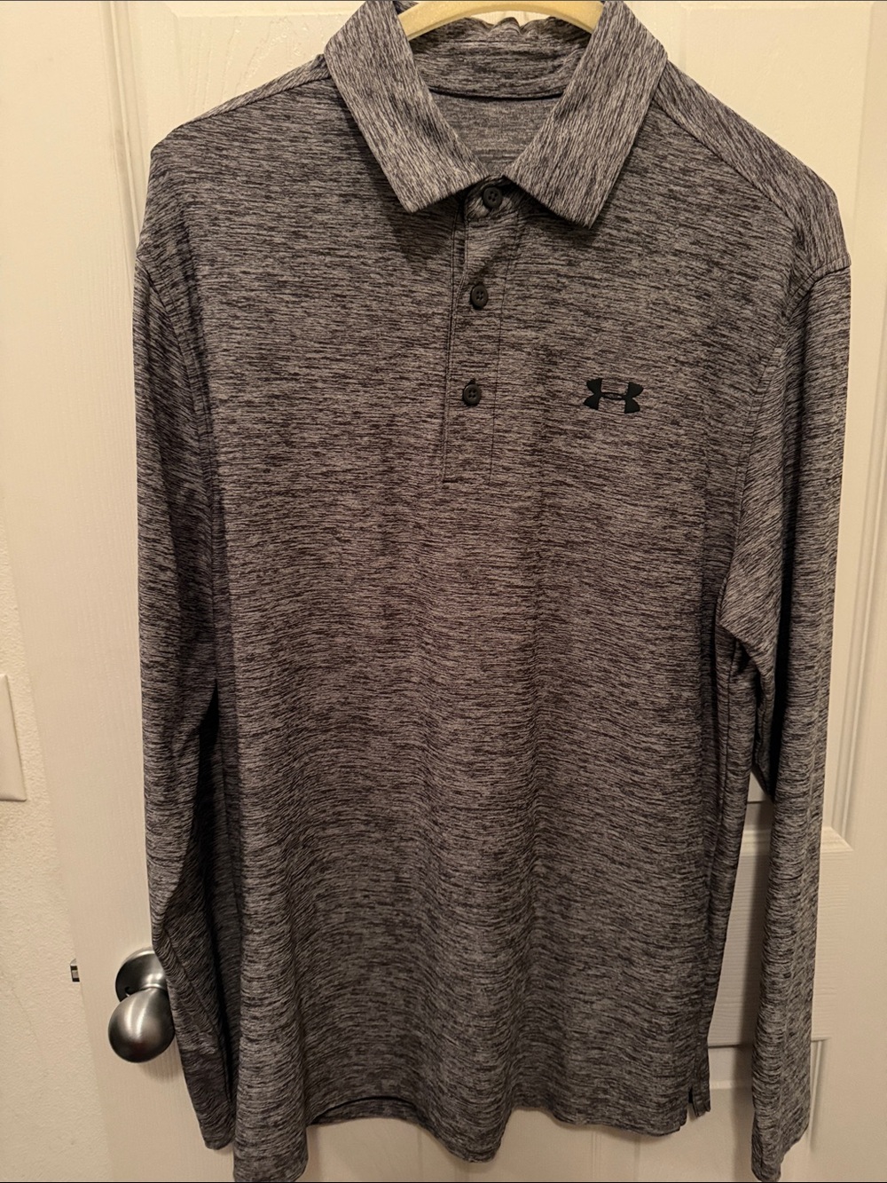 Under Armour Men's Gray Heather Long Sleeve Polo